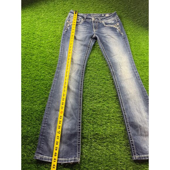 Miss Me Distressed Blue Boot Cut Jeans - Picture 8 of 13